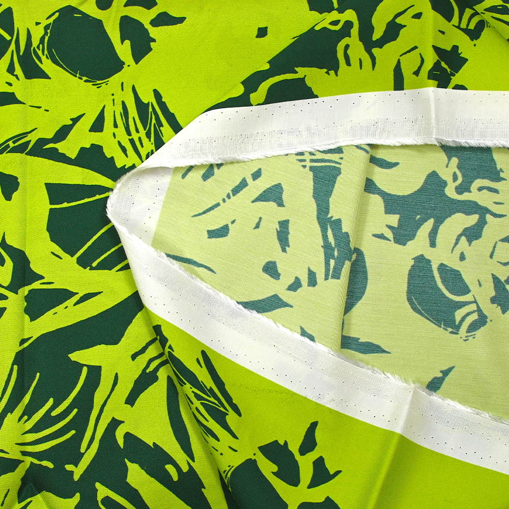 Twill de viscose imprimé illusion florale vert anis et forêt - Image 7