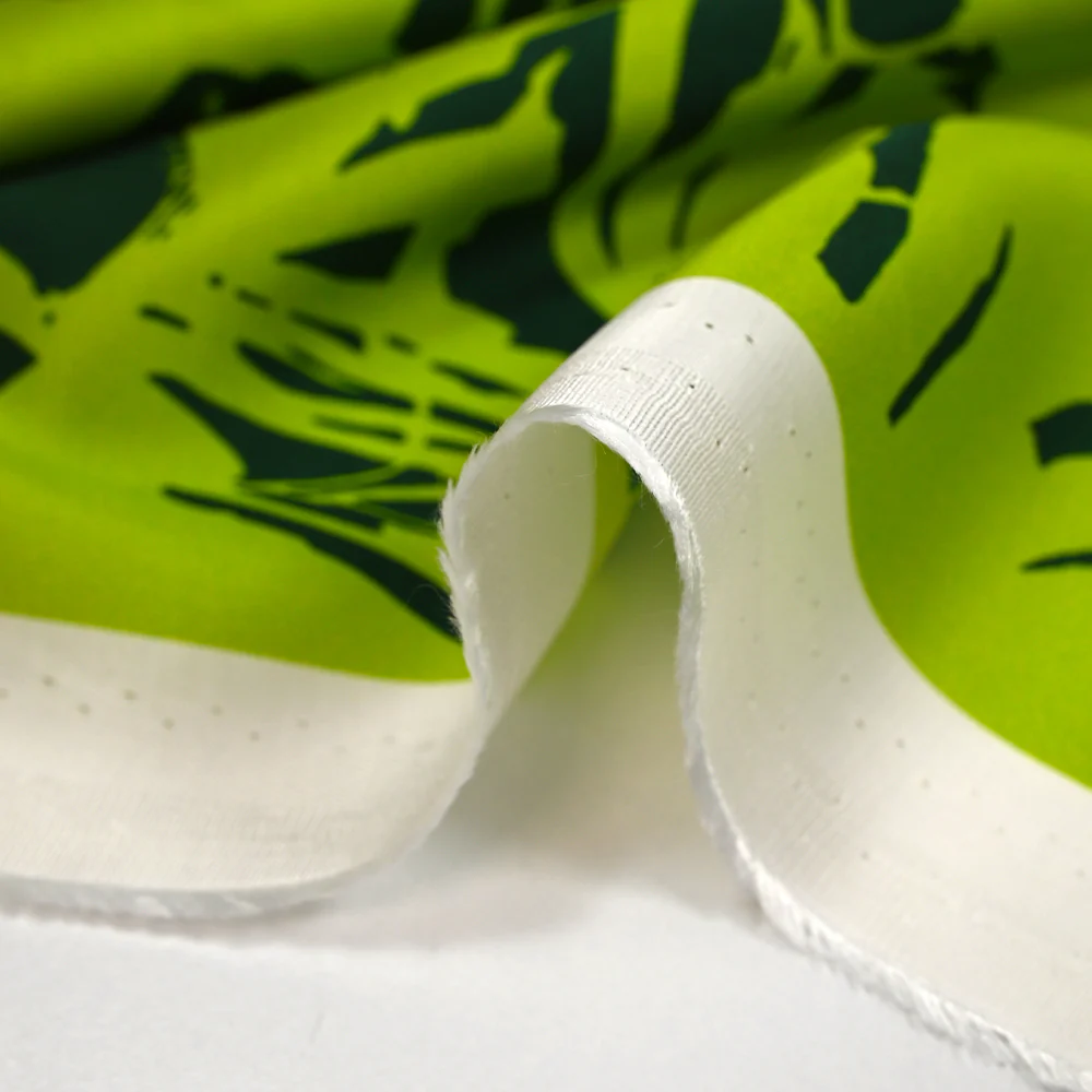 Twill de viscose imprimé illusion florale vert anis et forêt - Image 8