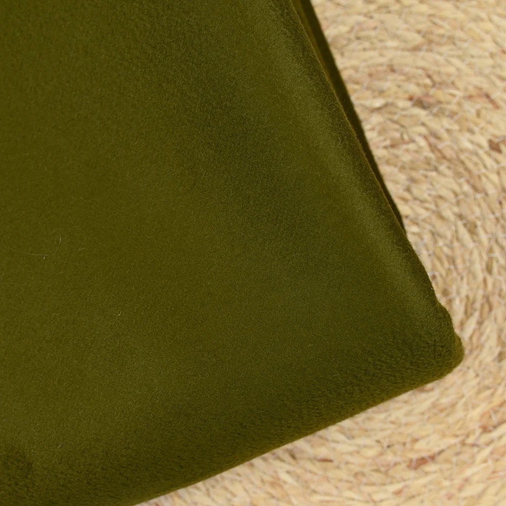 Velours 100% laine kaki