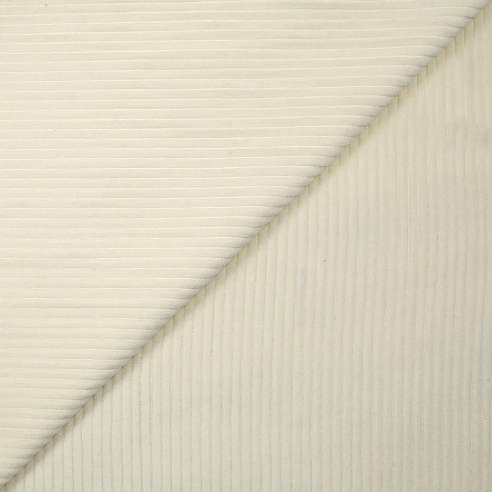 Velours de coton côtelé blanc cassé