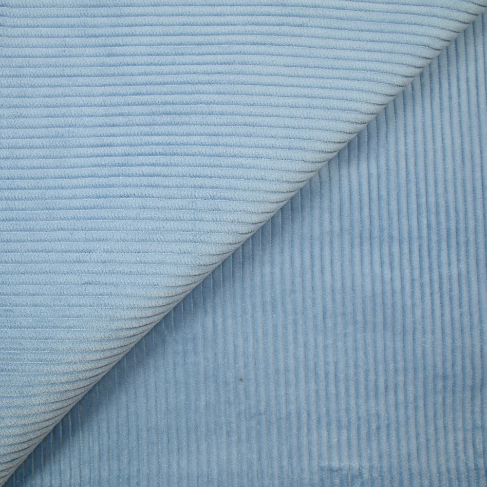 Velours de coton côtelé bleu clair