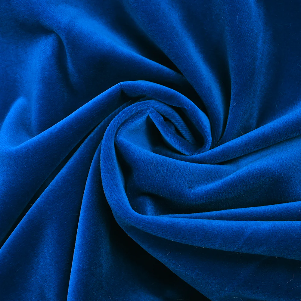 Velours de coton ras bleu roi - Image 2