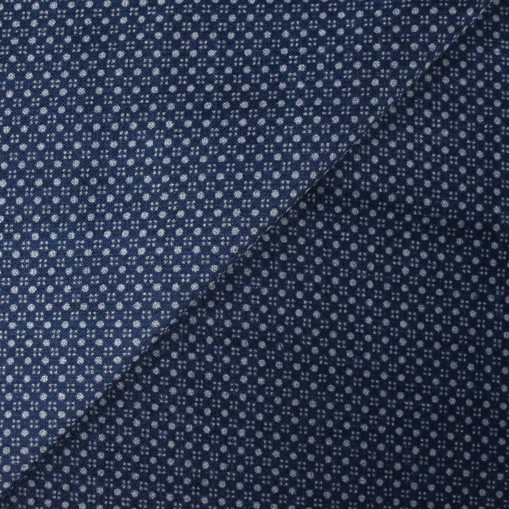Velours de coton ras imprimé voie lactée gris fond marine