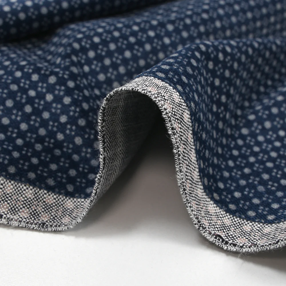 Velours de coton ras imprimé voie lactée gris fond marine - Image 6