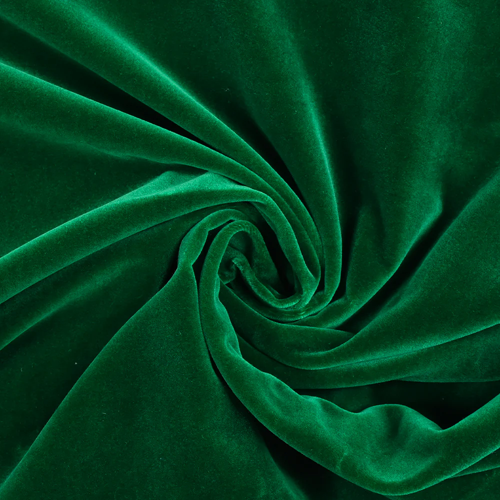 Velours de coton ras vert sapin - Image 2