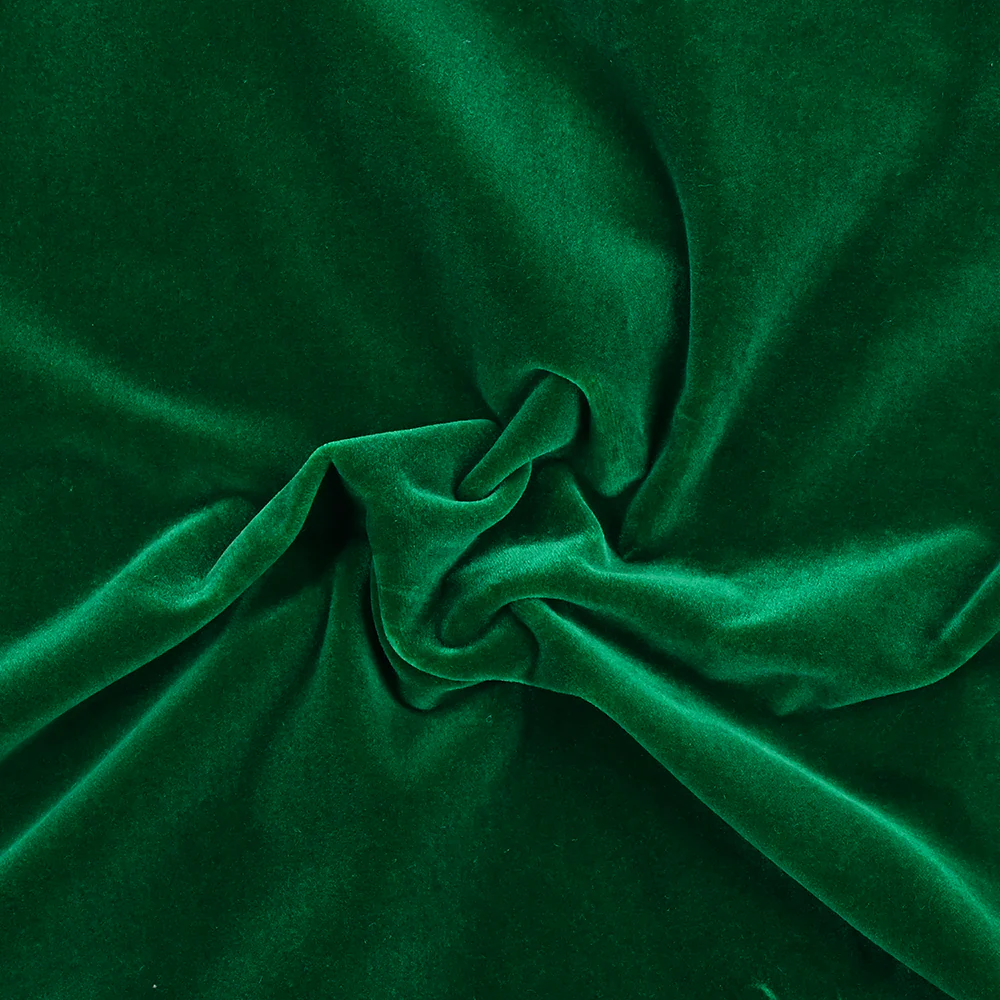 Velours de coton ras vert sapin - Image 3