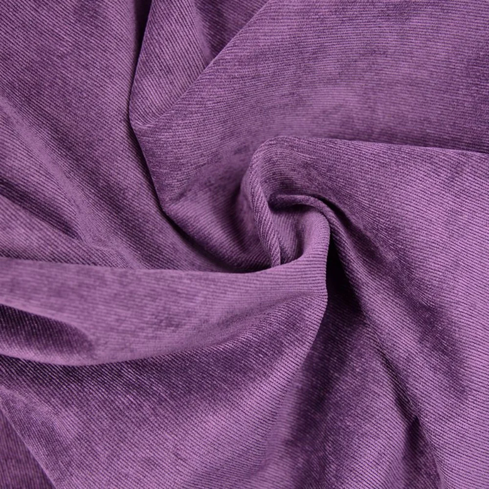Velours polyester fines cĂ´tes aubergine - Image 2