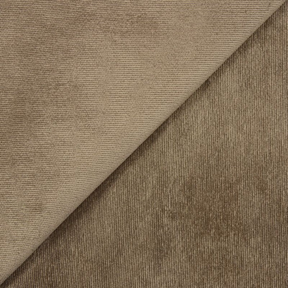 Velours polyester fines côtes marron corde