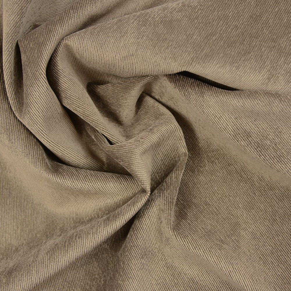 Velours polyester fines côtes marron corde - Image 2