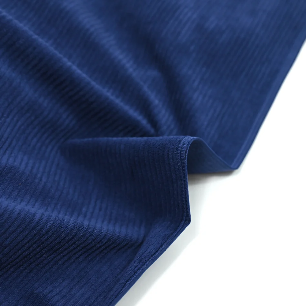 Velours polyester côtelé saphir - Image 3