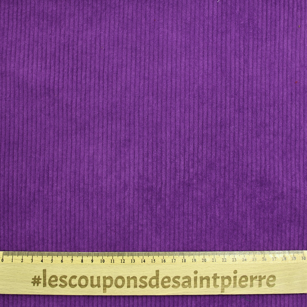 Velours polyester côtelé violet - Image 3