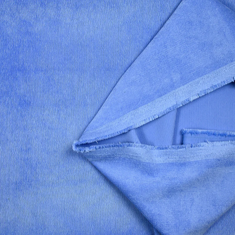 Velours polyester fines cĂ´tes bleu lavande - Image 3