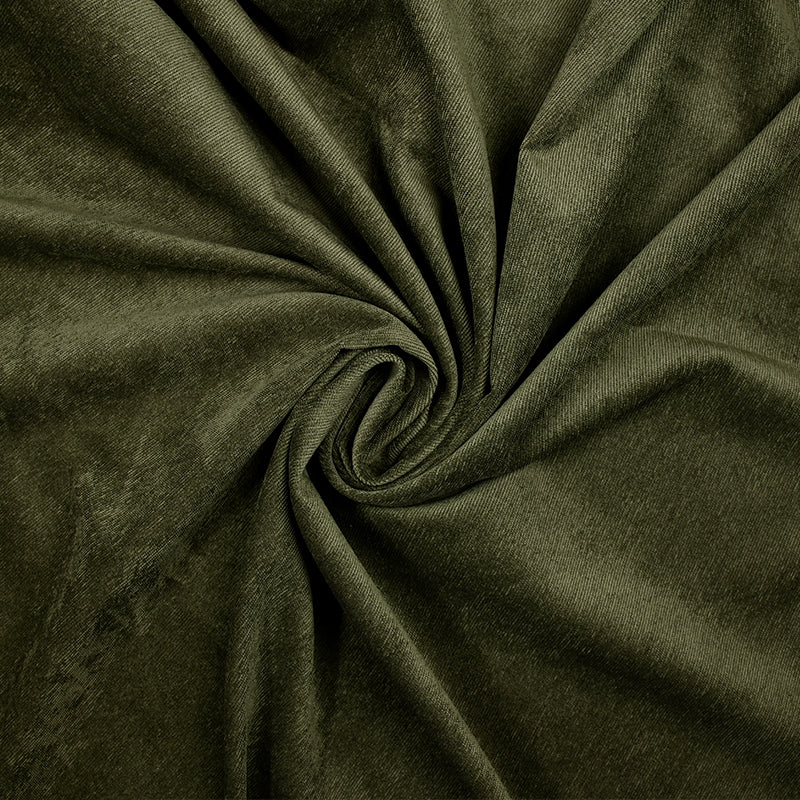 Velours polyester fines cĂ´tes kaki - Image 2