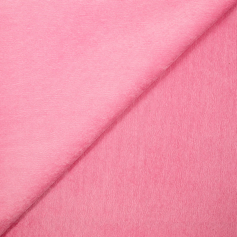 Velours polyester fines côtes rose