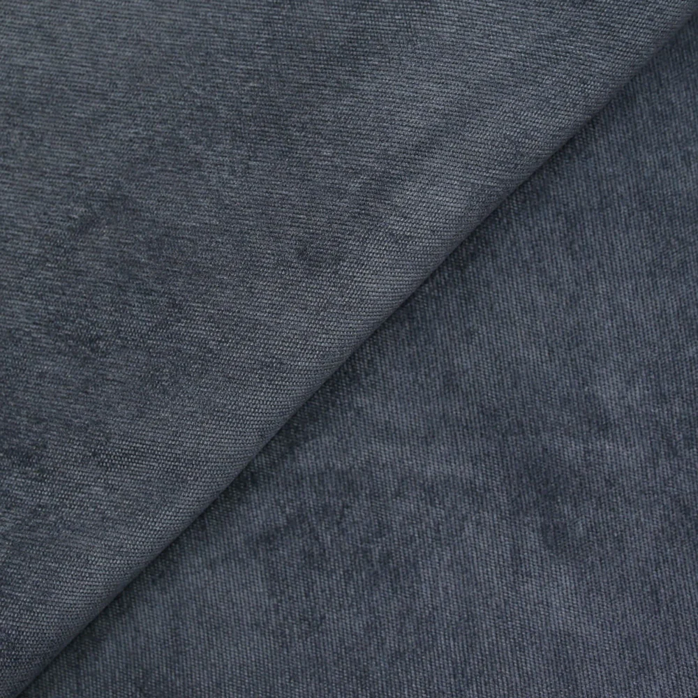 Velours polyester fines cĂ´tes gris acier