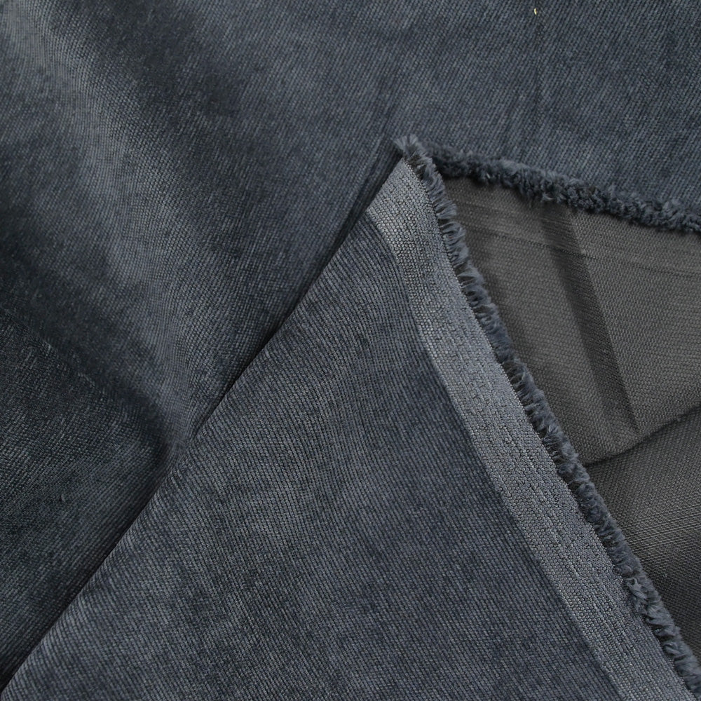 Velours polyester fines cĂ´tes gris acier - Image 3