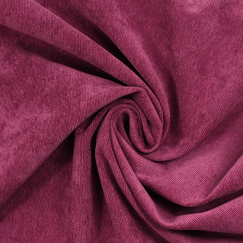 Velours polyester fines cĂ´tes magenta - Image 2