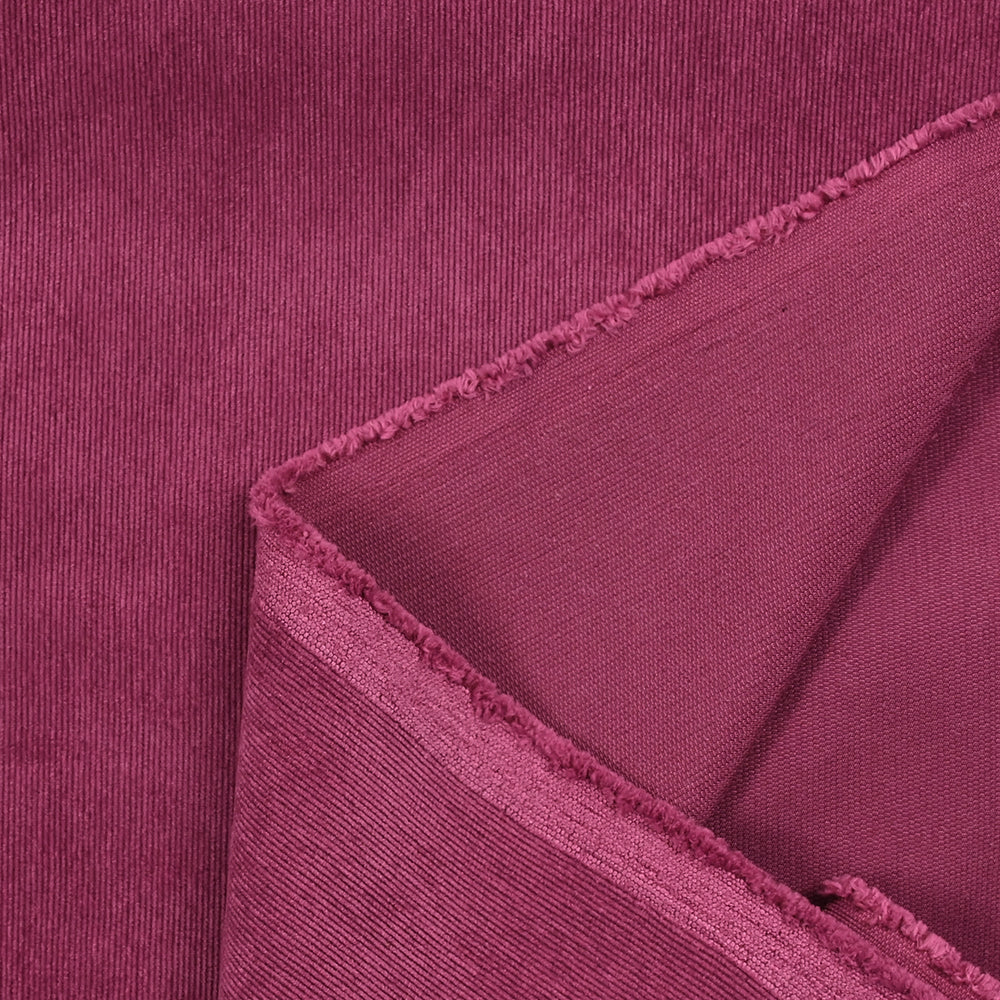 Velours polyester fines cĂ´tes magenta - Image 6