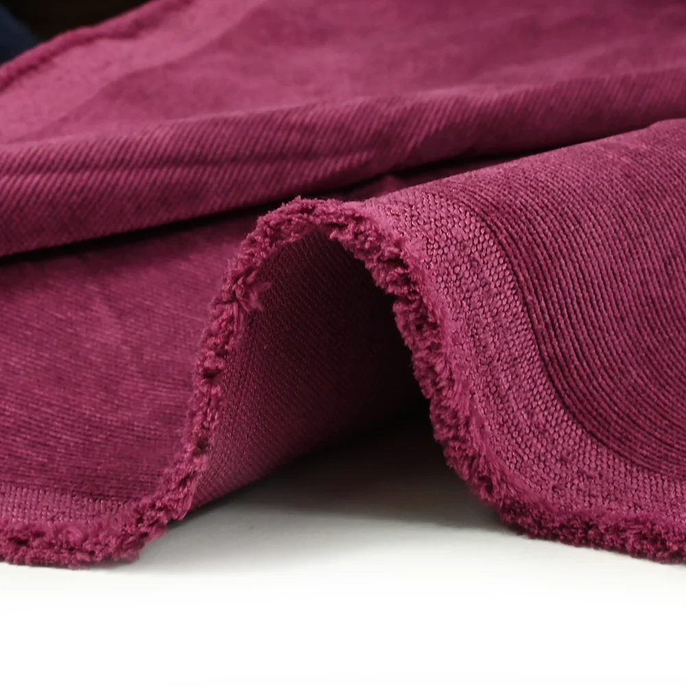 Velours polyester fines cĂ´tes magenta - Image 7