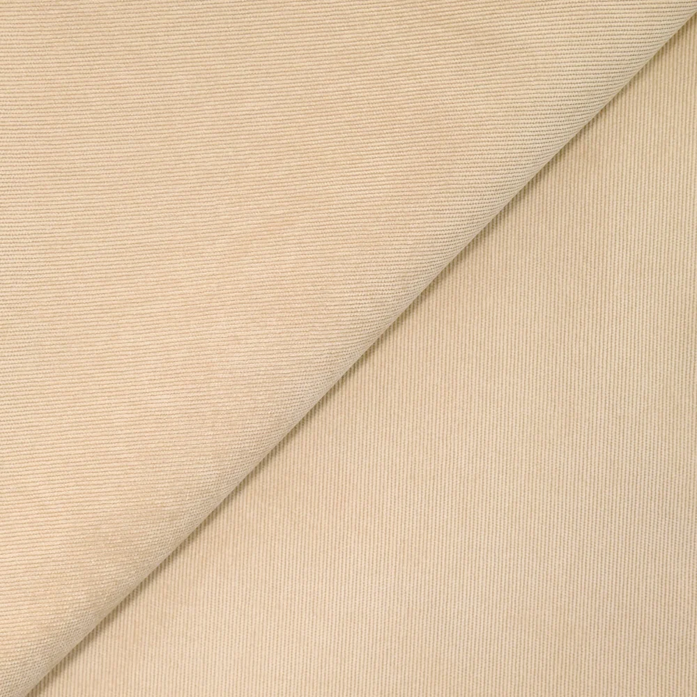 Velours polyester fines cĂ´tes sable
