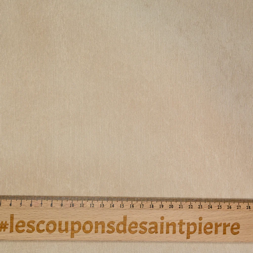 Velours polyester fines cĂ´tes sable - Image 3