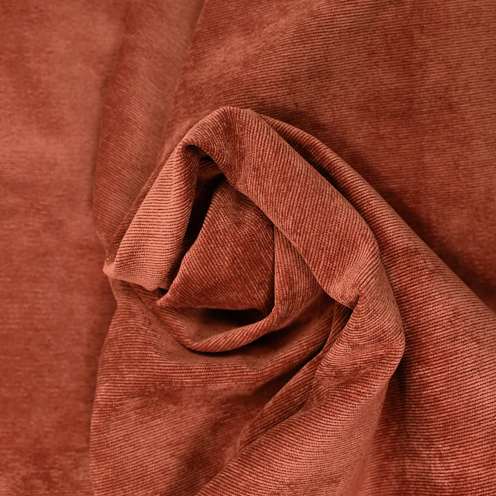 Velours polyester fines cĂ´tes tomette - Image 2