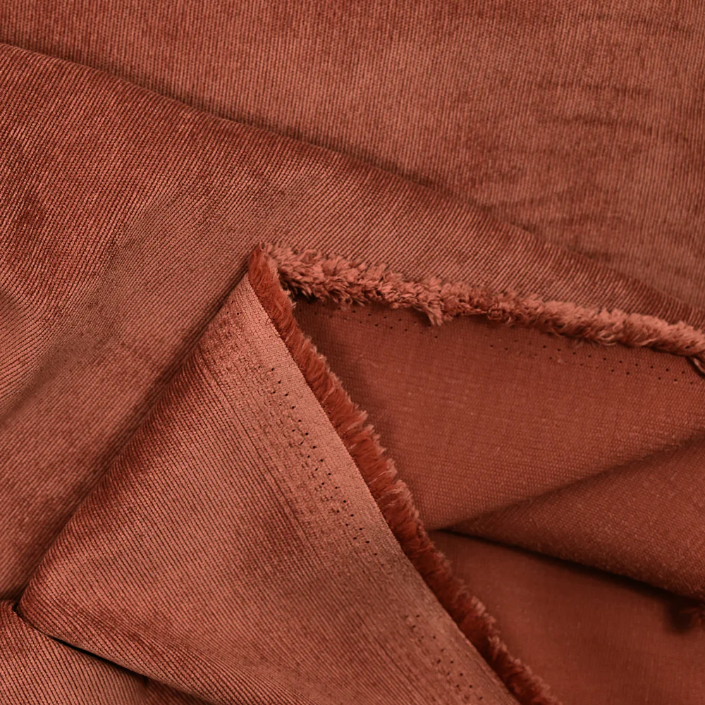 Velours polyester fines cĂ´tes tomette - Image 3
