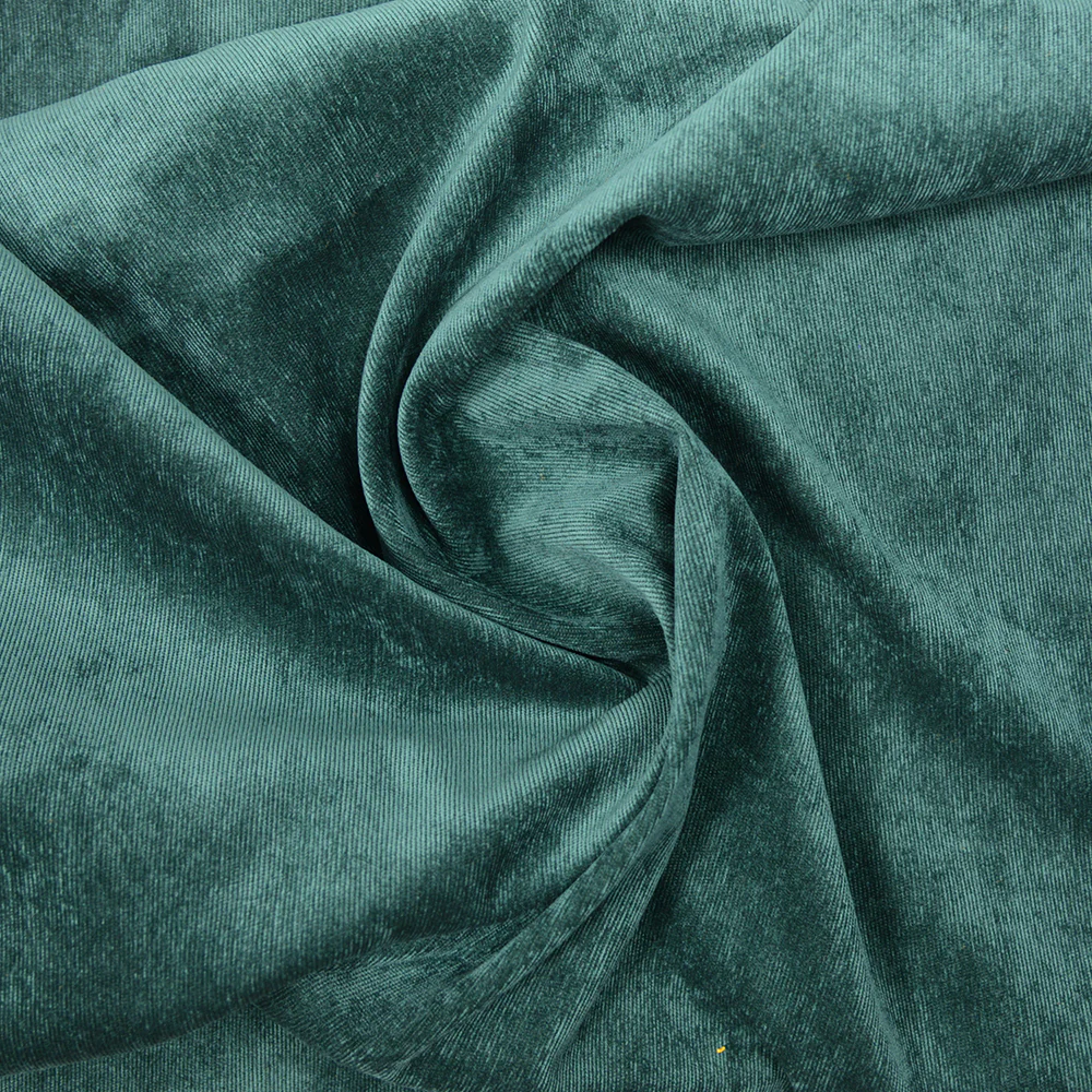 Velours polyester fines côtes vert forêt - Image 2