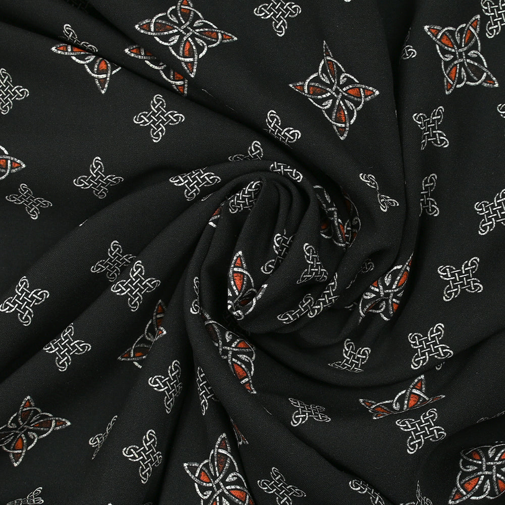 Viscose imprimée Celtique fond noir - Image 2