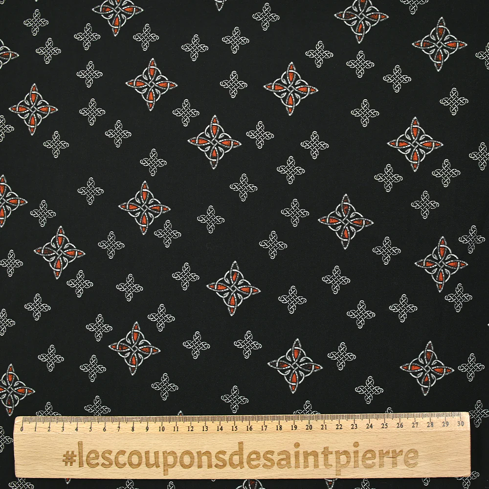 Viscose imprimée Celtique fond noir - Image 3