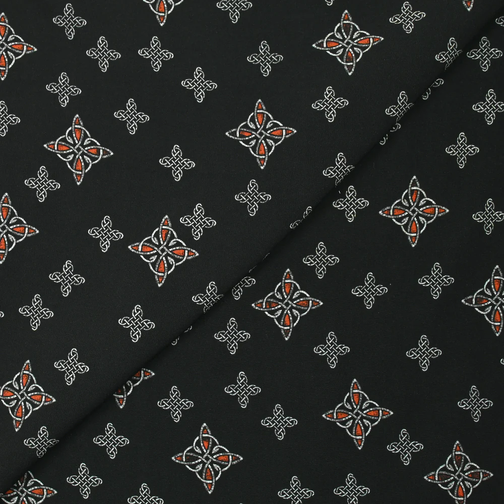 Viscose imprimée Celtique fond noir - Image 4
