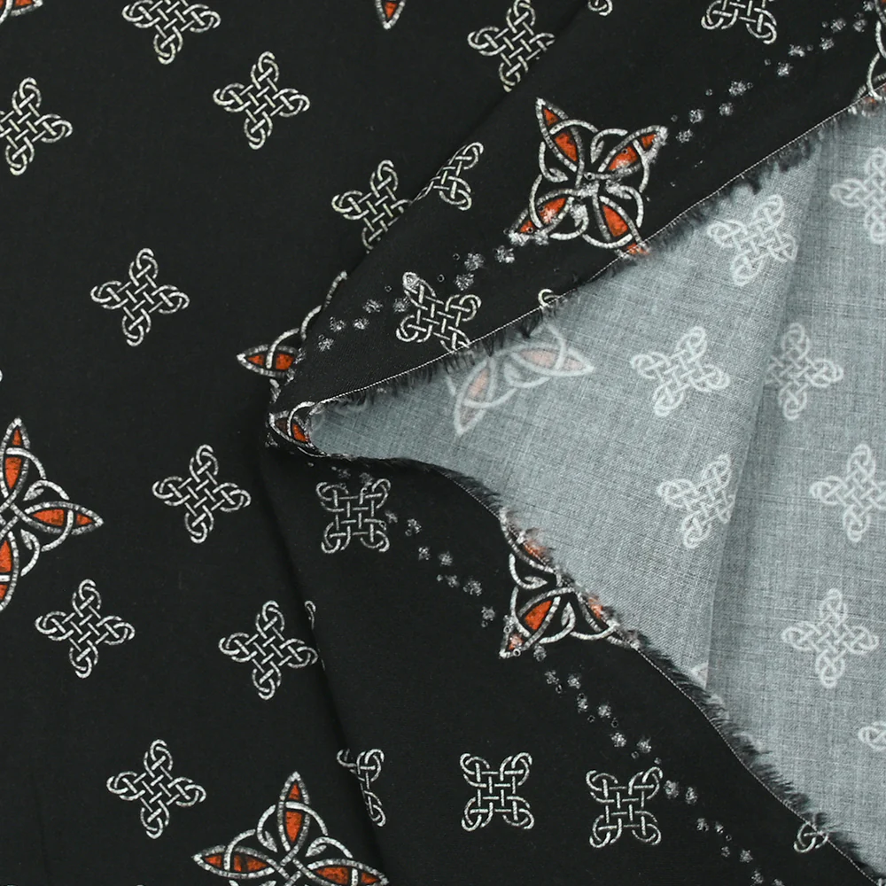 Viscose imprimée Celtique fond noir - Image 5