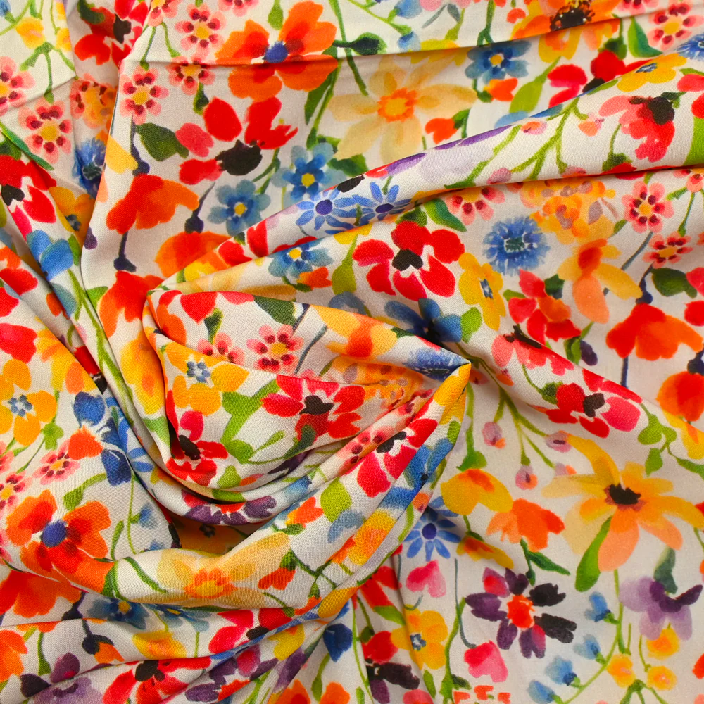 Viscose imprimée Estelle orange - Image 2