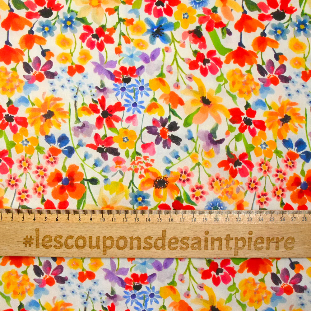 Viscose imprimée Estelle orange - Image 3