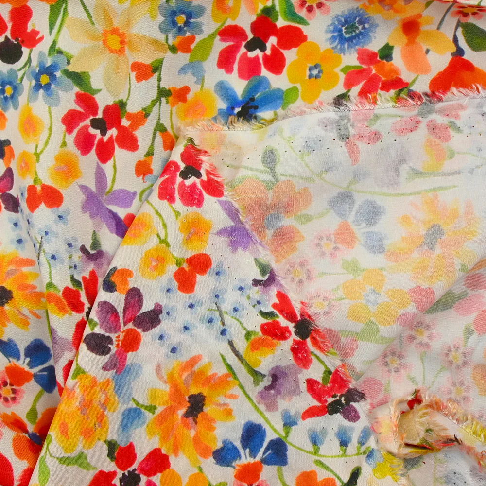 Viscose imprimée Estelle orange - Image 4