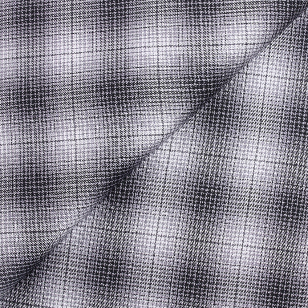 Viscose tissée teinte Laura à carreaux gris