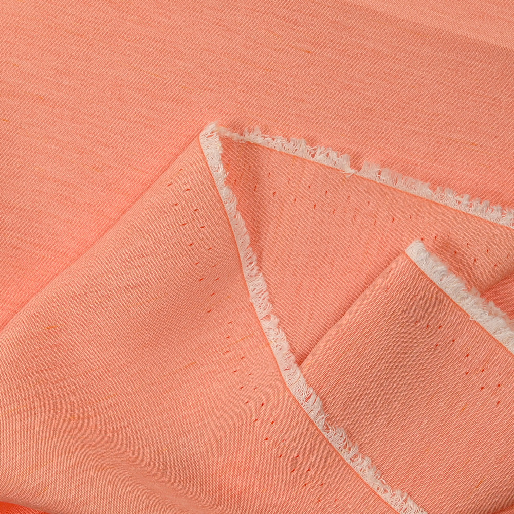 Voile de coton chambray pĂȘche - Image 3