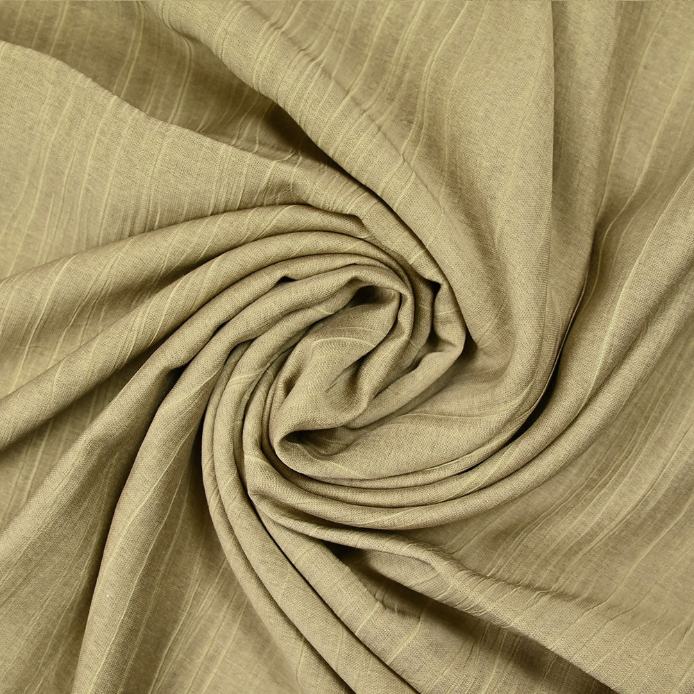 Voile de coton froissé beige - Image 2