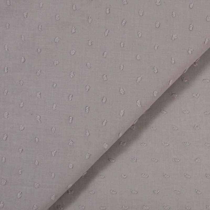Voile de coton Plumetis gris