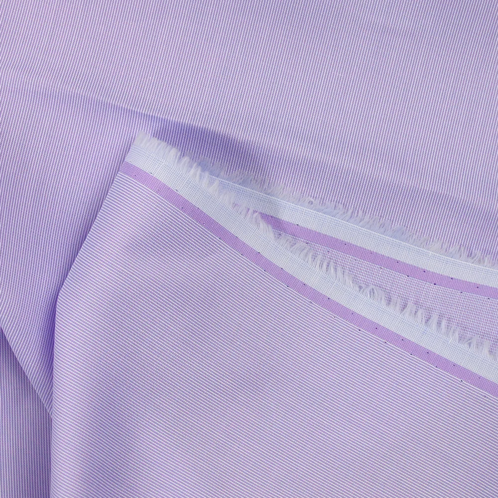Voile de coton tissé-teint 1mm rayé mauve - Image 3