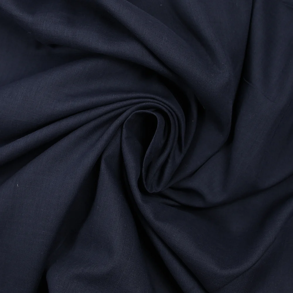 Voile de coton uni bleu foncé - Image 2