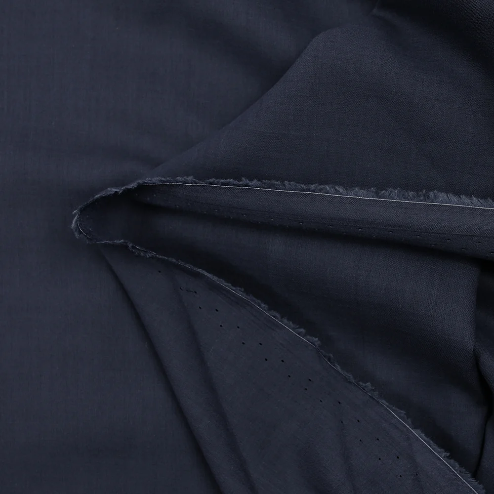 Voile de coton uni bleu foncé - Image 3