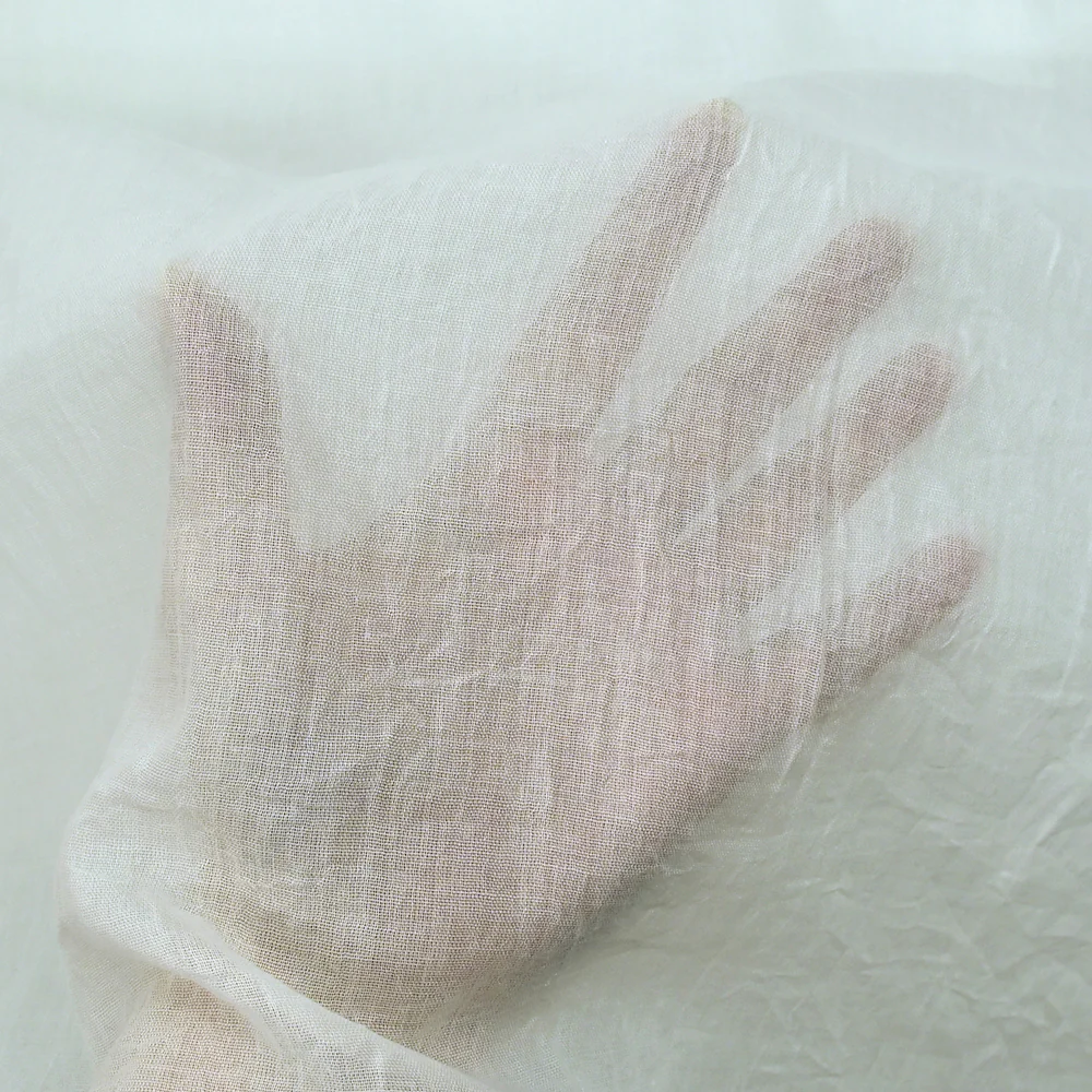 Voile de polycoton Vicky blanc - Image 3