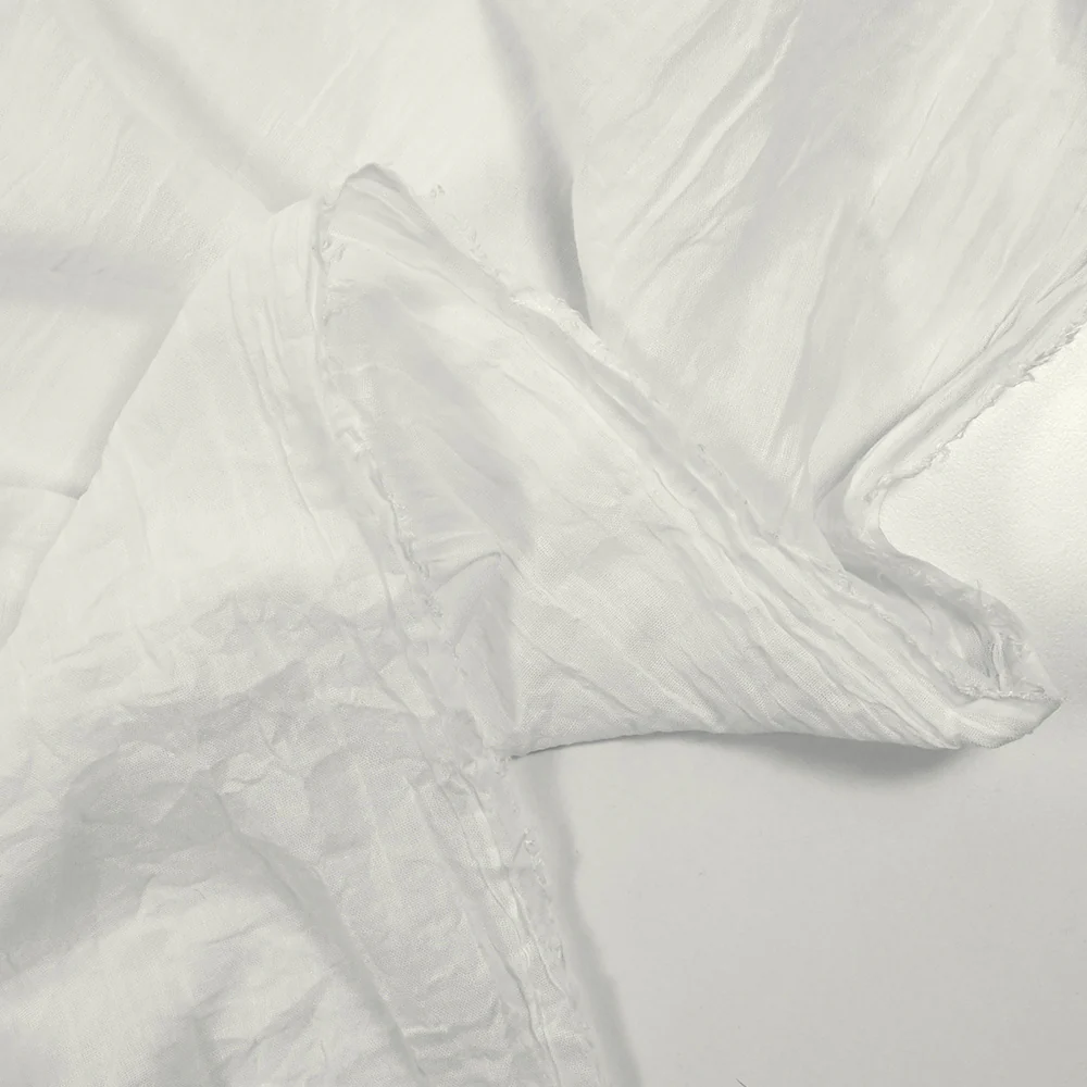 Voile de polycoton Vicky blanc - Image 4