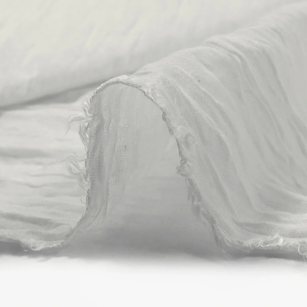 Voile de polycoton Vicky blanc - Image 5